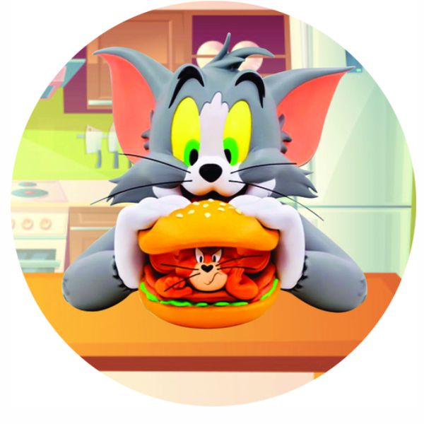 PainelvTecido Redondo Tom e Jerry 